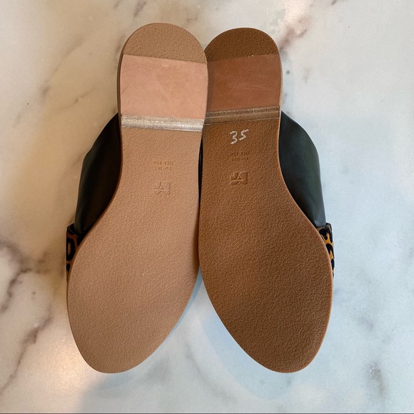 DIANE VON FURSTENBERG Baile Leopard Print Suede Cross Slide On Sandals - Picture 5 of 6